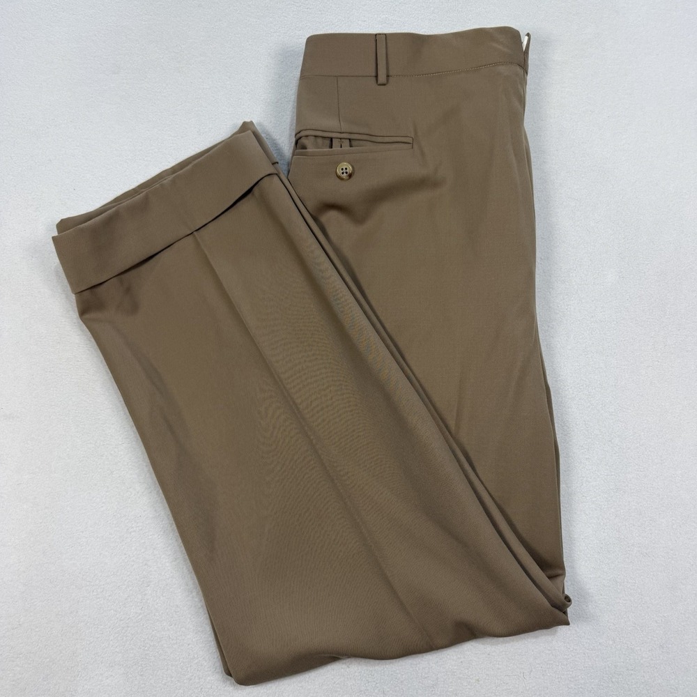 Vintage Polo Ralph Lauren Beige Khaki Virgin Wool Dress Pants Mens 33X30 Italy